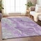 Homeroots 9' X 12' Purple And Ivory Abstract Washable Indoor Outdoor Area Rug 617606 - alternate 4