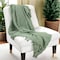Homeroots Green Woven 100% Woven Textured Cotton Throw Blanket 518840 - alternate 3