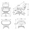 Homeroots 35" Black and Brown Genuine Leather Tufted Swivel Lounge Chair With Ottoman 526376 - alternate 7