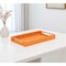 Homeroots 16" Orange And Gold Faux Shagreen Handmade Serving Tray With Handles 625650 - alternate 1