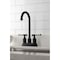 Kingston Brass Double-Handle 4" Centerset Bar Faucet, Matte Black KB8490CKL - alternate 6