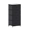 Flash Furniture Harris 4 Drawer Vertical Storage Dresser with Black Cast Iron Frame and Wood Top and Black Easy Pul WX-5L203L-W-BK-BK-GG - alternate 1