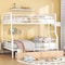 Homeroots White Full Over Queen Contemporary Metal Bunk Bed With Drawers 590300 - alternate 3