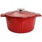 Martha Stewart Eastholm Enameled Cast Iron 3 Quart  Embossed Stripe Dutch Oven with Lid in Red 83048.02 - alternate 1