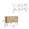 Homeroots 47" Natural Four Drawer Double Dresser 543995 - alternate 5
