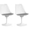 Fabulaxe Mid-Century Modern White Tulip Side Chair with Grey Cushioned Seat - Stylish and QI004628.GY.2 - alternate 6