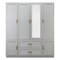 Homeroots 75" White Ribbed Texture Wood Mirrored Six Door Two Drawer Combo Dresser 617962 - alternate 1