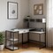 Homeroots 59" Gray and Black L Shape Computer Desk 333394 - alternate 3
