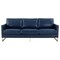Leisuremod Lincoln Upholstered Leather Sofa with Gold Frame, Navy Blue LA83BU-L - alternate 2