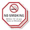 Signmission No Smoking Within 75' Of Any Door o, 6 inch X 6 inch, Plastic Sign, 2PK OC-P-2PACK-6-89 - alternate 1