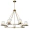 Nuvo Valentine, 7 Light Chandelier, Vintage Brass Finish, Hammered Glass 60/8269 - alternate 6