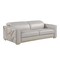 Homeroots 89" Light Gray Top Grain Leather Reclining Sofa 720403 - alternate 6
