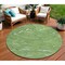 Homeroots 8' Green Blue And Ivory Round Abstract Washable Indoor Outdoor Area Rug 601052 - alternate 1