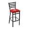 Holland Bar Stool Co 30" Blk Wrinkle New Mexico Stationary Bar Stool, Ladder Back L00430NewMex - alternate 1