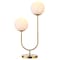 Homeroots 28" Gold Metal Two Light Novelty Table Lamp With White Globe Shade 546101 - alternate 5