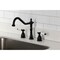 Kingston Brass Double-Handle Widespread Kitchen Faucet, Matte Black KB1790BPLLS - alternate 3