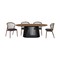 Homeroots Five Piece Brown and Black Oval Dining Set with Four Chairs 571707 - alternate 7