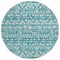 Homeroots 8' Teal Blue And Ivory Round Southwestern Washable Indoor Outdoor Area Rug 594192 - alternate 7