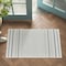 Homeroots 3' X 5' Blue and Cream Striped Distressed Indoor Outdoor Area Rug 558780 - alternate 7