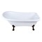 Kingston Brass 67-Inch Acrylic Classic Flat-Rim Single Slipper Clawfoot Tub, 7-Inch Faucet Drillings VT7DE672826WAC5 - alternate 1