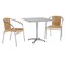 Flash Furniture Square Table Set, Aluminum, Plastic, Rattan, Stainless Steel, Grey TLH-ALUM-32SQ-020BGECHR2-GG - alternate 1