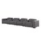 Homeroots 179" Dark Gray Top Grain Leather Reclining Metal USB Sofa 720320 - alternate 1