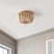 Jonathan Y Allison 10" 2-Light Shabby Chic Farmhouse Wood Beaded/Metal LED Flush Mount, Antique Gold/Cream JYL9074A - alternate 3