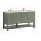 James Martin Vanities Breckenridge 60" Double Vanity, Smokey Celadon, w/ 3 CM Tajnar Eclos Top 330-V60D-SC-3TJR - alternate 5