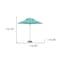 Homeroots 10ft Aqua Polyester Round Market Patio Umbrella 491976 - alternate 2