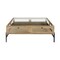 Homeroots 42" Clear and Black Glass and Metal Square Coffee Table With Two Drawers And Shelf 393165 - alternate 1
