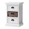 Homeroots 24" White Solid Wood Two Drawer Nightstand 397615 - alternate 6