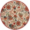 Homeroots 5' Red Gold Teal Blue And Green Round Floral Indoor Outdoor Area Rug 548148 - alternate 5