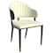 Leisuremod Aria Modern Dining Chair in Leather and Iron Legs with Curved Back in Black AC45BL - alternate 1