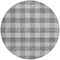 Homeroots 8' Gray And Charcoal Round Plaid Washable Indoor Outdoor Area Rug 595483 - alternate 7