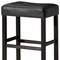 Homeroots Set of Two 31" Black Faux Leather and Solid Wood Backless Bar Height Bar Chairs 632421 - alternate 6