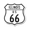 Signmission Illinois Route Marker Shield Sign Us 66, 12 Inch X 12 Inch, Plastic Sign SHI-P-12-382 - alternate 1