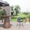Homeroots 34" Dark Gray Metal Swivel Low back Outdoor Counter Height Bar chair with Footrest 571166 - alternate 6