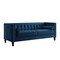 Homeroots 83" Navy Blue Velvet Wood Sofa With Toss Pillows 543953 - alternate 6