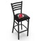 Holland Bar Stool Co 25" Blk Wrinkle New Jersey Devils Stationary Counter Stool, Ladder Back L00425NJDevl - alternate 1