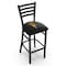 Holland Bar Stool Co 30" Blk Wrinkle Arizona State Station Bar Stool, Ladder Back, Pitchfork L00430ArizSt-F - alternate 1