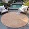 Homeroots 8' Peach Round Washable Indoor Outdoor Area Rug 598838 - alternate 5