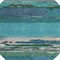 Homeroots 8' Teal Blue Round Abstract Washable Indoor Outdoor Area Rug 608755 - alternate 5