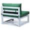 Leisuremod Chelsea 6-Piece Patio Sectional Weathered Grey Aluminum With Green Cushions CSWGR-6G - alternate 7