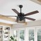 Jonathan Y Max 52" 3-Light Farmhouse Industrial Iron/Wood Mobile-App/Remote-Controlled LED Ceiling Fan, Black/Da JYL9721A - alternate 7