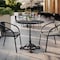 Flash Furniture Commercial All-Weather 31.25" Black Faux Marble HPL Tabletop-Black Bistro Base ST-RD31-BKMAR-SDAT2222-GG - alternate 2