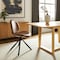 Homeroots Brown and Black Faux Leather And Metal Dining Side Chair 632549 - alternate 1