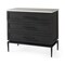 Homeroots 36" Black And White Solid Wood And Marble Three Drawer Dresser 391999 - alternate 4
