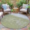 Homeroots 8' Fern Green And Silver Round Abstract Washable Indoor Outdoor Area Rug 632073 - alternate 5