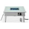 Leisuremod Walbrooke Patio Aluminum Square Slats Design Fire Pit Side Table with Lid & Fire Glass, White WWS-27-GL - alternate 6