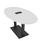 Skutchi Designs Boval Conference Table With Power, 36 in W, 60 in L, White HAR-BOVL-36X60-DOU.BK-WA7976-EBLK - alternate 1